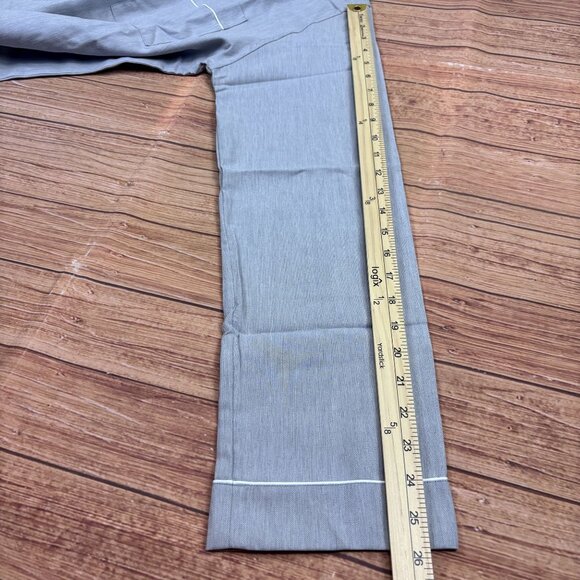 Mens Bonsoir London 100% Cotton Gray Pajama Set With White Piping - Picture 5 of 16